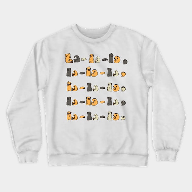 La La La Pug Yoga Crewneck Sweatshirt by huebucket